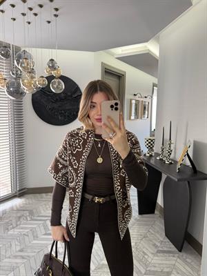 Açık Kahve -Krem Şal-1004