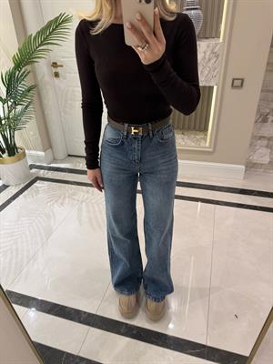 Açık Mavi Yıkamalı Orjinal Marka Palazzo Jean 