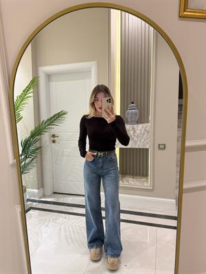 Açık Mavi Yıkamalı Orjinal Marka Palazzo Jean 