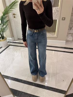 Açık Mavi Yıkamalı Orjinal Marka Palazzo Jean 