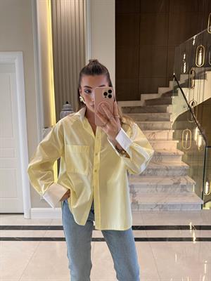 Açık Sarı  Poplin Görice Gömlek-103140