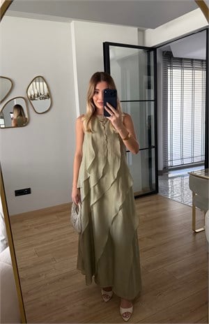 Ada Çayı Nora Fırfır Detaylı Elbise - 3450