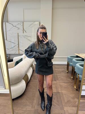 Antrasit Orj Zr Şort Etek