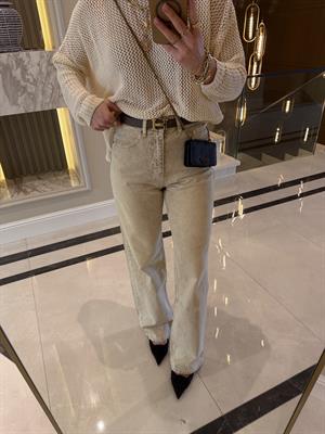 Bej Yıkamalı Orj Marka Straight Jean ZR