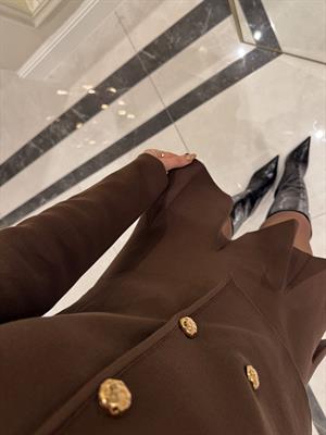 Beli Lastikli Volanlı Kalın Pileli Triko Etek