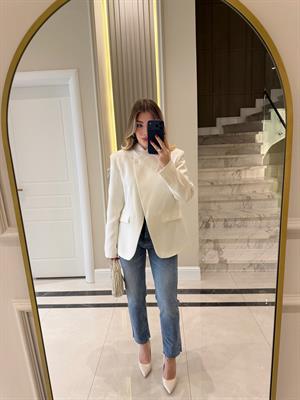 Beyaz Haarlem Blazer Ceket-2329