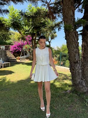 Beyaz İkili Fes Takım