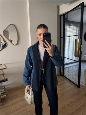 Blazer Detaylı Denim Ceket - 51367