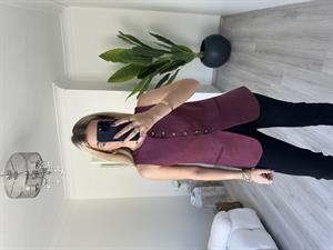 Bordo Astarlı Süet Yelek