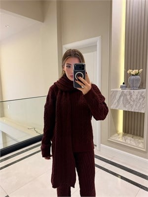 Bordo Atkılı İkili Takım