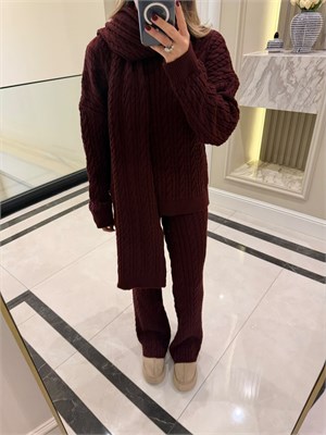 Bordo Atkılı İkili Takım