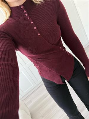 Bordo Düğmeli Anvelop Triko-1027