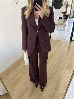 Bordo Gold Düğmeli Takım -9031