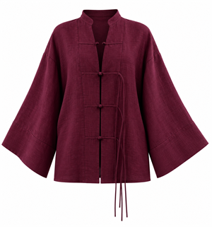 Bordo İp Bağcıklı Gömlek - 5098