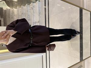 Bordo Kemerli Oversize Ceket