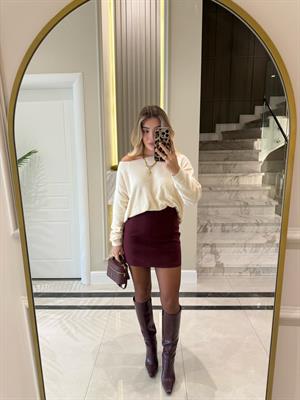 Bordo Mini Etek- 4574