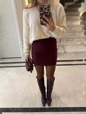 Bordo Mini Etek- 4574