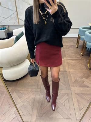 Bordo Orj Zr Şort Etek 