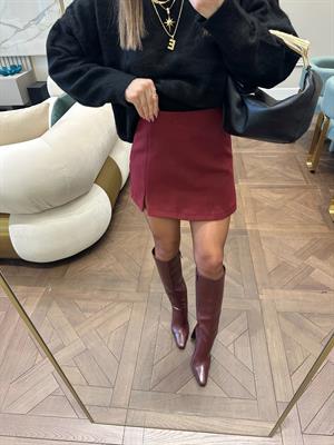 Bordo Orj Zr Şort Etek 