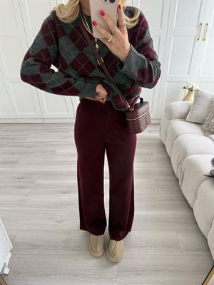 Bordo Triko Pantolon-5254