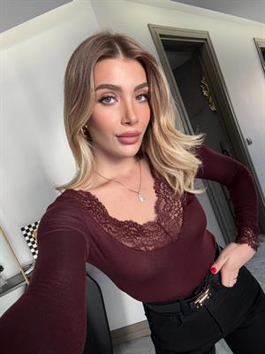 Bordo V Yaka Dantelli Bluz