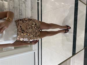 Bronz Pul Payet Mini Etek