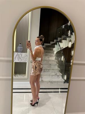 Bronz Pul Payet Mini Etek