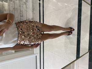 Bronz Pul Payet Mini Etek