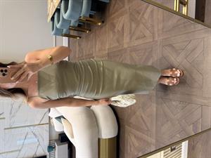 Büzgülü Midi Elbise- Çağla  91479