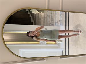 Çağla Yeşil Halter Yaka Mini Elbise-91508