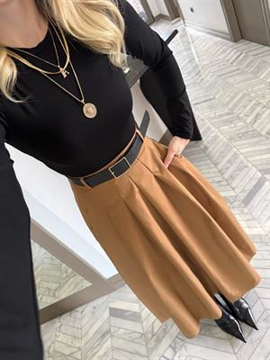 Camel Kemer Detaylı Elbise-37022