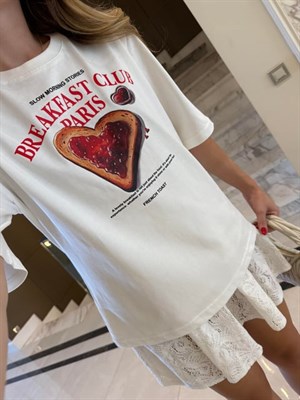 Club Paris Baskılı Basic Tşört