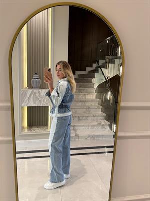 Denim Parçalı Tasarım İkili Takım