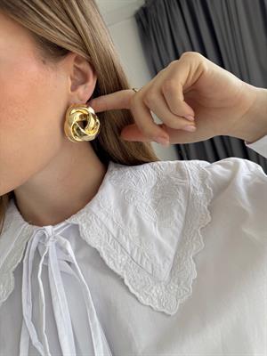 Düğüm Detaylı Gold Küpe