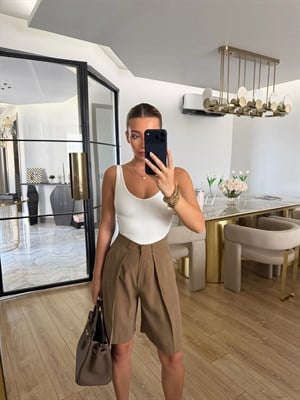 Ekru Body Suit Bluz-1075