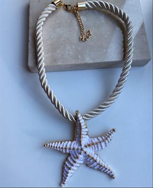 Ekru Deniz Yıldızı Kolye 