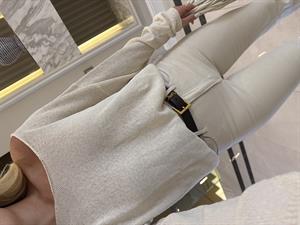 Ekru Kendinden Yakalı Düz Triko -251007