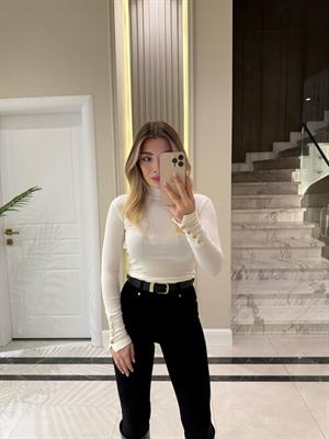 Ekru Kolu Çıtçıtlı Bluz-1075