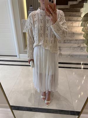 Ekru  Kraşlı Etek QS -251048