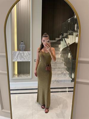 Elite İplik Gold Simli Elbise 