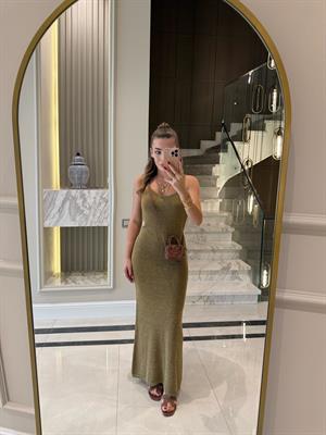 Elite İplik Gold Simli Elbise 