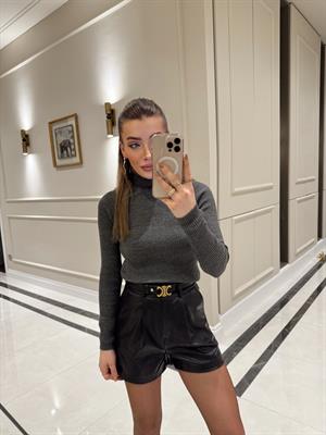 Fitilli Balıkçı Yaka Kazak-Antrasit