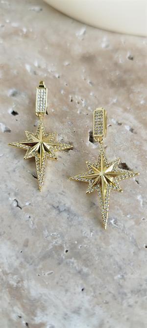 Ful Taş Detaylı Kuzey Yıldızı Küpe