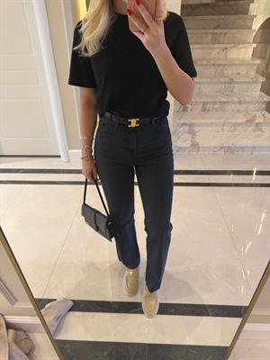 Füme Straight Leg Yüksek Bel Jean