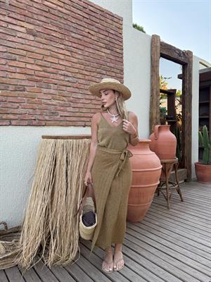 Gold Bağlamalı Simli Delikli Etek