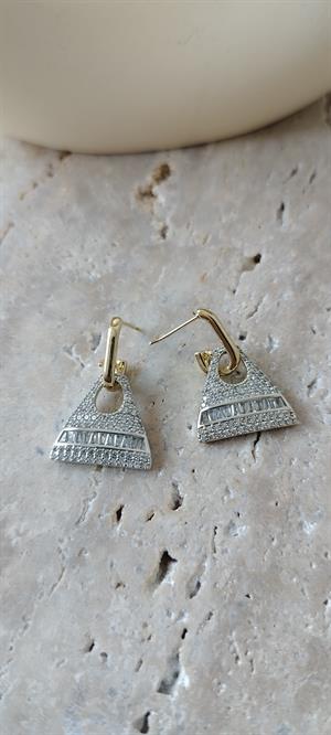 Gold Pirrio Taşlı Küpe 