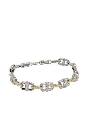 Gold -Silver Taş Detaylı Bileklik 