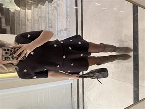 Kahve Bisiklet Yaka El İşi Nakışlı Triko Takım