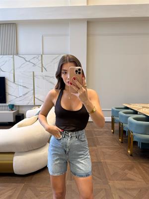 Kahve Halter Yaka Top -31753