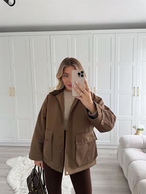 Kahve Kadife Yakalı Marka Model Ceket 